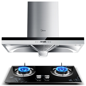 美的(Midea) 欧式抽油烟机大吸力燃气灶具DT328+Q213B 单烟机烟灶套装可选 搭配钢化玻璃燃气灶Q213B天然气 厨房电器