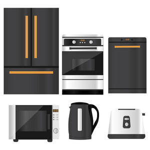 向量组的家用电器设计平面图标